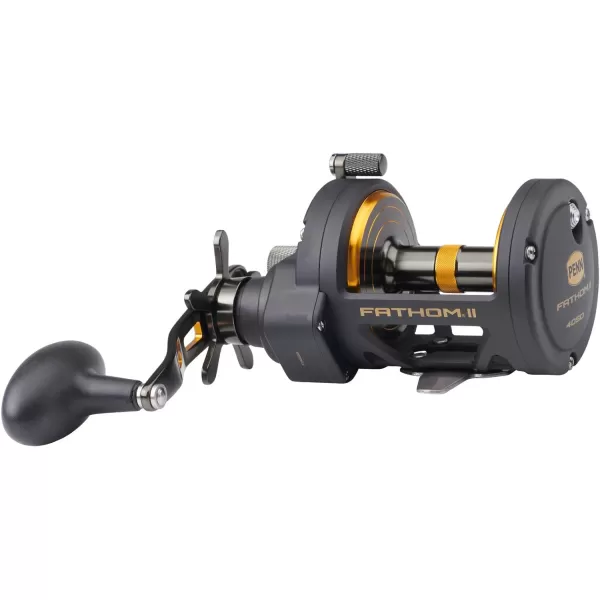 PENN Fathom II Star Drag Reel, Size 40 Fishing Reel, Right Handle Position, Black Gold