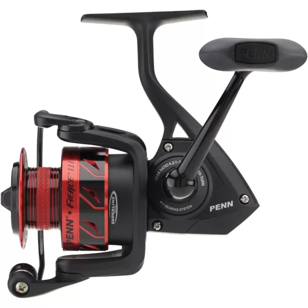PENN Fierce III Spinning Inshore Fishing Reel, Size 2000, Right/Left Handle Position, 5 Bearings for Smooth Operation