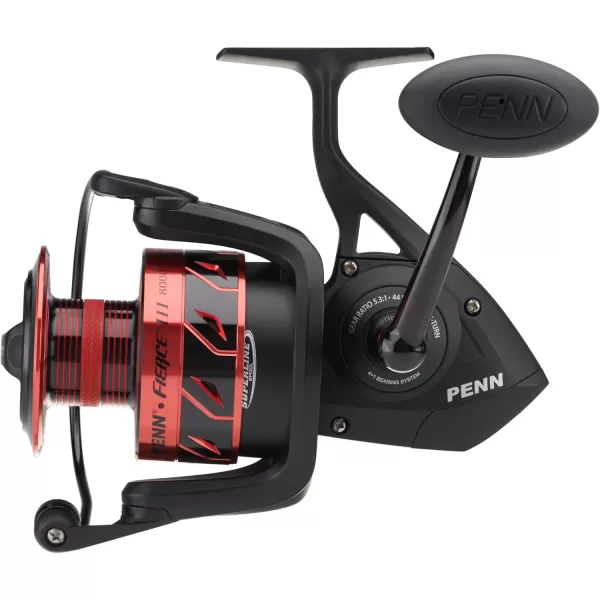 PENN Fierce III Spinning Inshore Fishing Reel, Size 2000, Right/Left Handle Position, 5 Bearings for Smooth Operation