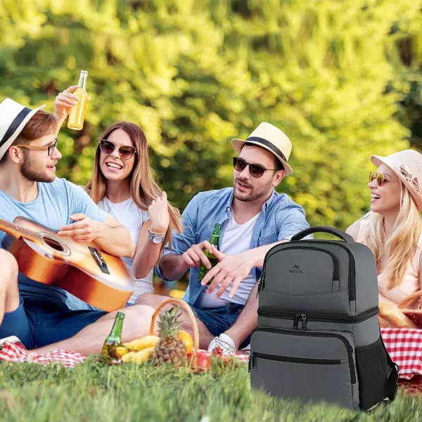 MATEIN Cooler Backpack, 26 Cans Insulated Lunch Backpack for Man Women, Leakproof Double Layer Lunch Cooler Bag Lightweight Soft Lunch Backpack with Cooler Compartment, Beach Camping Hiking Beer Gifts