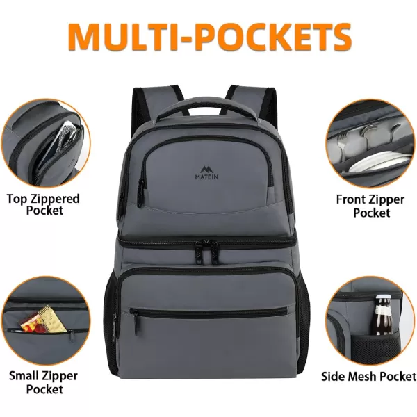MATEIN Cooler Backpack, 26 Cans Insulated Lunch Backpack for Man Women, Leakproof Double Layer Lunch Cooler Bag Lightweight Soft Lunch Backpack with Cooler Compartment, Beach Camping Hiking Beer Gifts