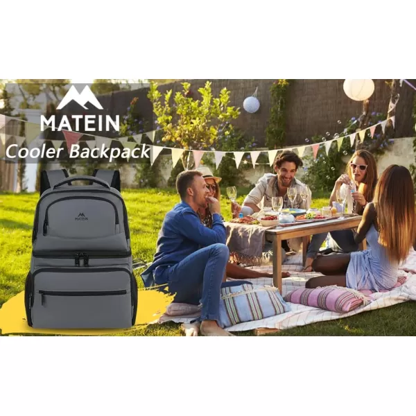 MATEIN Cooler Backpack, 26 Cans Insulated Lunch Backpack for Man Women, Leakproof Double Layer Lunch Cooler Bag Lightweight Soft Lunch Backpack with Cooler Compartment, Beach Camping Hiking Beer Gifts