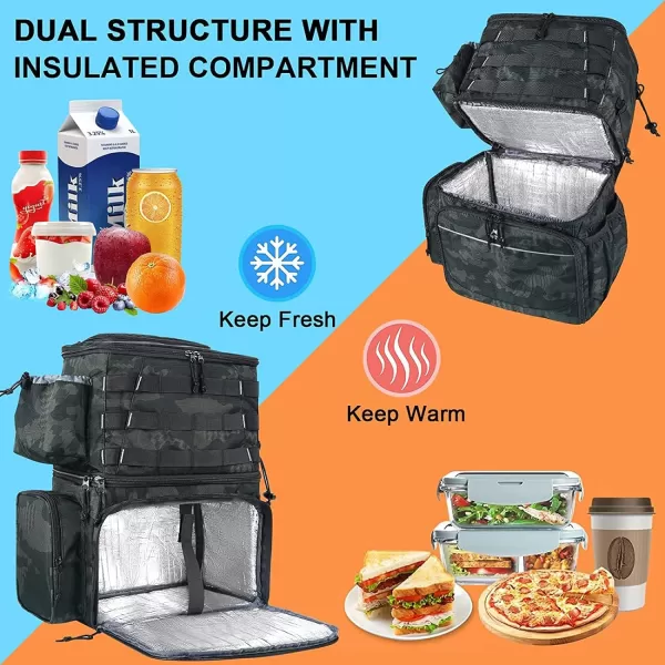 MATEIN Fishing Tackle Backpack with Cooler, Large Fishing Bag with Rod Holders for 4 Trays  &amp; Fishing gear