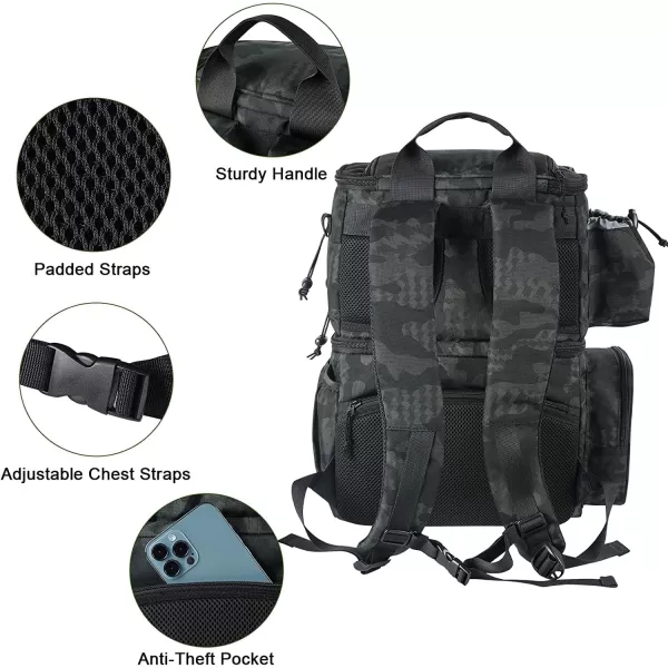 MATEIN Fishing Tackle Backpack with Cooler, Large Fishing Bag with Rod Holders for 4 Trays  &amp; Fishing gear