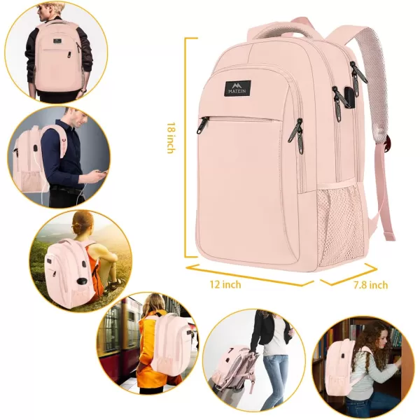 MATEIN Laptop Backpack for Womens, School Backpack with USB Port for Student Supplies and College Accessories, Water Resistant Travel Daypack Cute Book Bag for Teens and Ladies Fit 15.6 In Computer