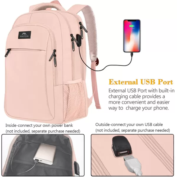 MATEIN Laptop Backpack for Womens, School Backpack with USB Port for Student Supplies and College Accessories, Water Resistant Travel Daypack Cute Book Bag for Teens and Ladies Fit 15.6 In Computer