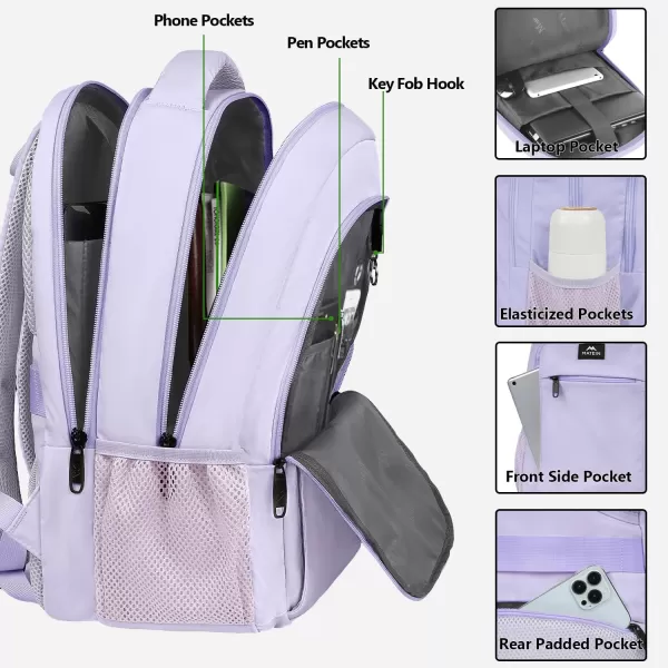 MATEIN Laptop Backpack for Womens, School Backpack with USB Port for Student Supplies and College Accessories, Water Resistant Travel Daypack Cute Book Bag for Teens and Ladies Fit 15.6 In Computer