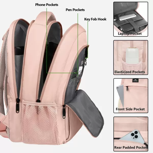 MATEIN Laptop Backpack for Womens, School Backpack with USB Port for Student Supplies and College Accessories, Water Resistant Travel Daypack Cute Book Bag for Teens and Ladies Fit 15.6 In Computer