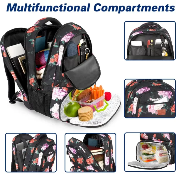 MATEIN Lunch Backpack for Men Work, 17 Inch Insulated Cooler Backpack Lunch Box with USB Charging Port, Water Resistant Laptop Backpack Computer Bag Meal Prep Backpack for Picnic College Travel, Black