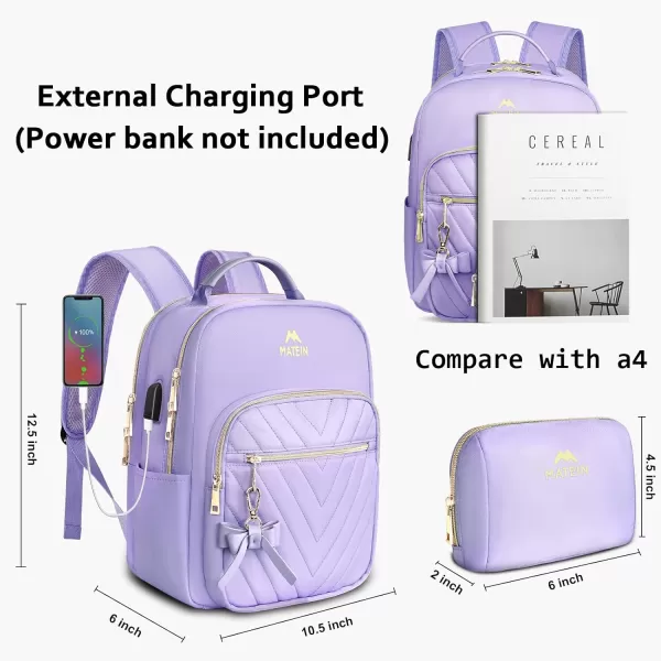 MATEIN Mini Backpack for Women, Waterproof Stylish Daypack Purse Shoulder Bag with USB Charging Port, Lightweight Small Casual Daily Travel Backpack, Ladies Gift for College Work, 2pcs Sets, Black