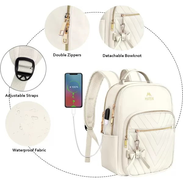 MATEIN Mini Backpack for Women, Waterproof Stylish Daypack Purse Shoulder Bag with USB Charging Port, Lightweight Small Casual Daily Travel Backpack, Ladies Gift for College Work, 2pcs Sets, Black