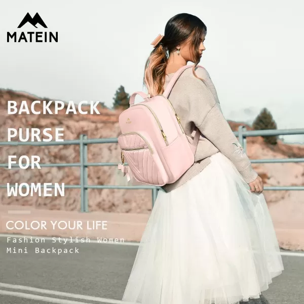 MATEIN Mini Backpack for Women, Waterproof Stylish Daypack Purse Shoulder Bag with USB Charging Port, Lightweight Small Casual Daily Travel Backpack, Ladies Gift for College Work, 2pcs Sets, Black