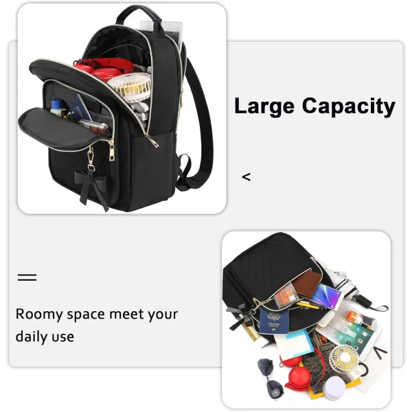 MATEIN Mini Backpack for Women, Waterproof Stylish Daypack Purse Shoulder Bag with USB Charging Port, Lightweight Small Casual Daily Travel Backpack, Ladies Gift for College Work, 2pcs Sets, Black
