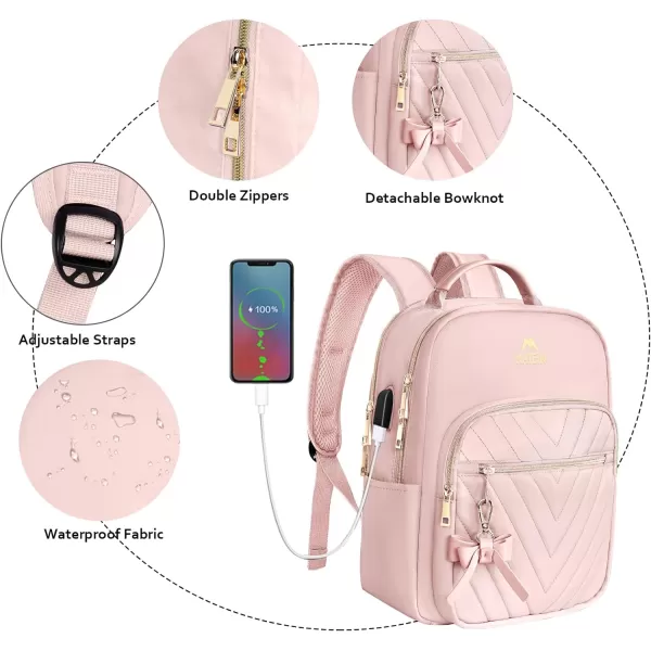 MATEIN Mini Backpack for Women, Waterproof Stylish Daypack Purse Shoulder Bag with USB Charging Port, Lightweight Small Casual Daily Travel Backpack, Ladies Gift for College Work, 2pcs Sets, Black