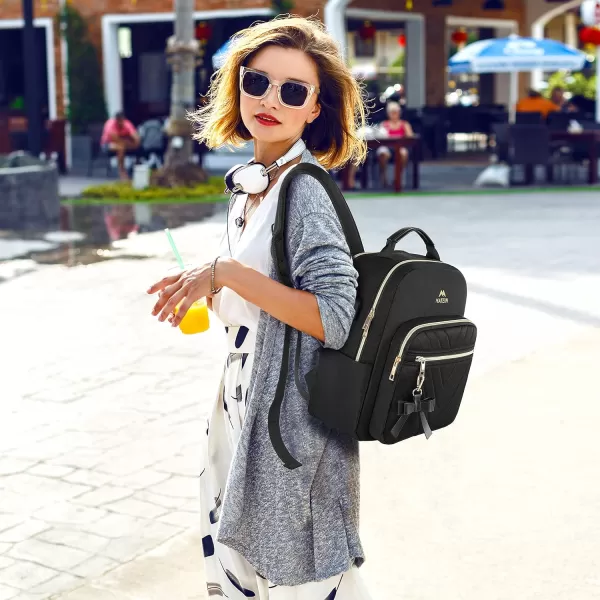MATEIN Mini Backpack for Women, Waterproof Stylish Daypack Purse Shoulder Bag with USB Charging Port, Lightweight Small Casual Daily Travel Backpack, Ladies Gift for College Work, 2pcs Sets, Black