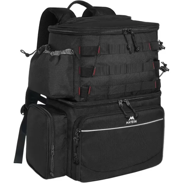 MATEIN Fishing Tackle Backpack with Cooler, Large Fishing Bag with Rod Holders for 4 Trays  &amp; Fishing gear