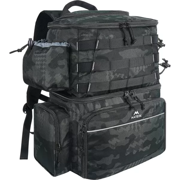 MATEIN Fishing Tackle Backpack with Cooler, Large Fishing Bag with Rod Holders for 4 Trays  &amp; Fishing gear