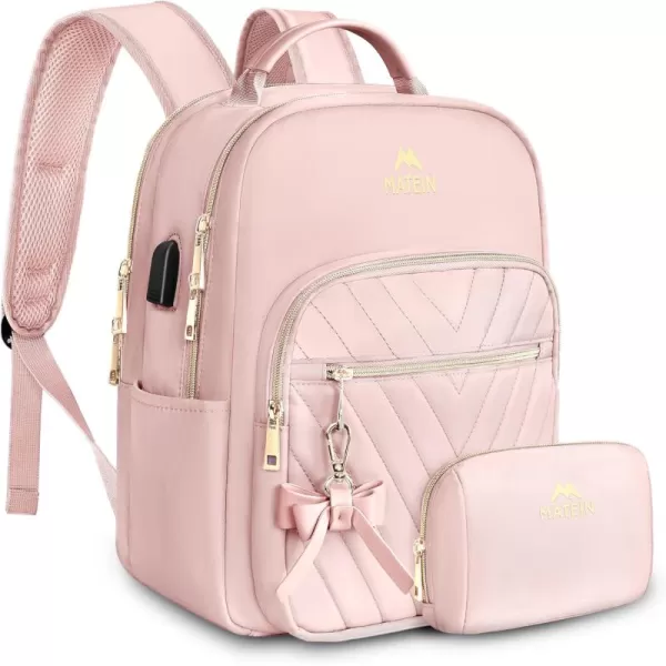 MATEIN Mini Backpack for Women, Waterproof Stylish Daypack Purse Shoulder Bag with USB Charging Port, Lightweight Small Casual Daily Travel Backpack, Ladies Gift for College Work, 2pcs Sets, Black