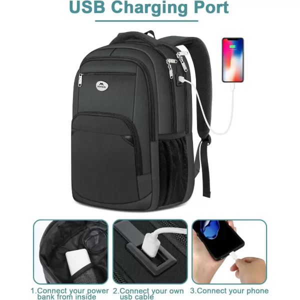 MATEIN Backpack, Business Backpack for Men, Water Resistant Men's Travel Laptop Bag with Charger for Airplane, 15.6 Inch Sturdy Padded Commuter Daypack Theft Proof, Work Gifts