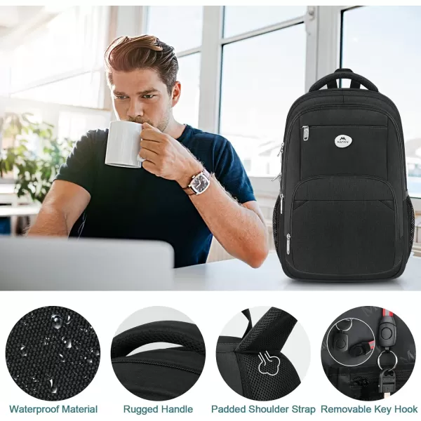 MATEIN Backpack, Business Backpack for Men, Water Resistant Men's Travel Laptop Bag with Charger for Airplane, 15.6 Inch Sturdy Padded Commuter Daypack Theft Proof, Work Gifts