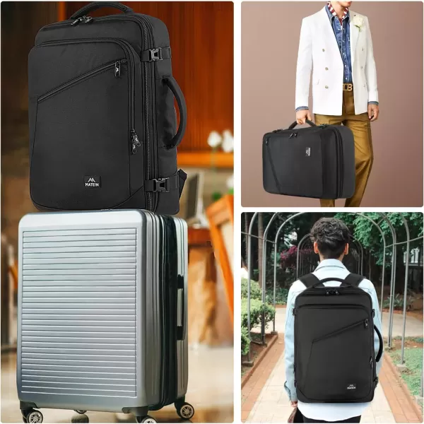 MATEIN Carry on Backpack, Extra Large Travel Backpack Expandable Airplane Approved Weekender Bag for Men and Women, Water Resistant Lightweight Daypack for Flight 40L, Black