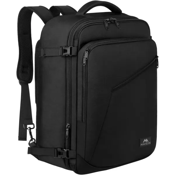 MATEIN Carry on Backpack, Extra Large Travel Backpack Expandable Airplane Approved Weekender Bag for Men and Women, Water Resistant Lightweight Daypack for Flight 40L, Black