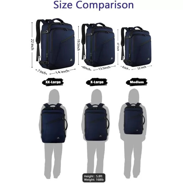 MATEIN Carry on Backpack, Extra Large Travel Backpack Expandable Airplane Approved Weekender Bag for Men and Women, Water Resistant Lightweight Daypack for Flight 40L, Black