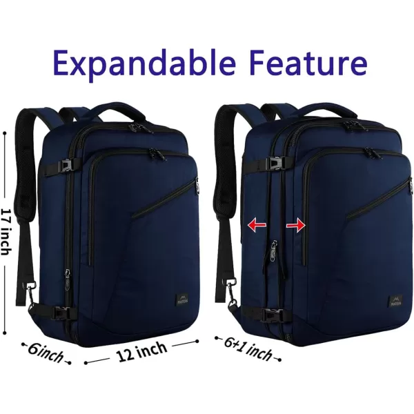 MATEIN Carry on Backpack, Extra Large Travel Backpack Expandable Airplane Approved Weekender Bag for Men and Women, Water Resistant Lightweight Daypack for Flight 40L, Black