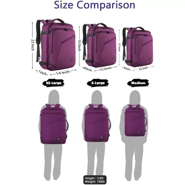 MATEIN Carry on Backpack, Extra Large Travel Backpack Expandable Airplane Approved Weekender Bag for Men and Women, Water Resistant Lightweight Daypack for Flight 40L, Black