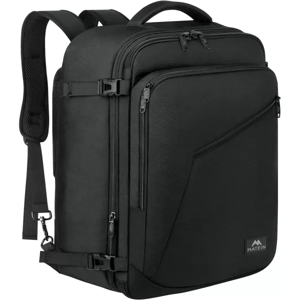 MATEIN Carry on Backpack, Extra Large Travel Backpack Expandable Airplane Approved Weekender Bag for Men and Women, Water Resistant Lightweight Daypack for Flight 40L, Black