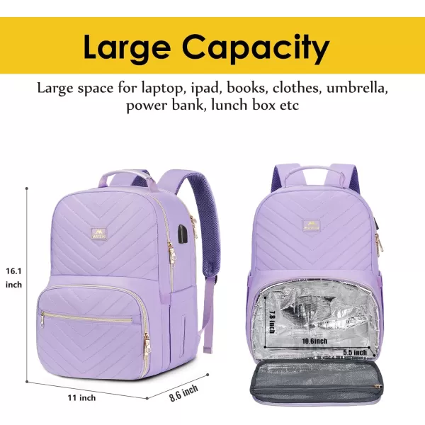 MATEIN Lunch Backpack for Women, 15.6inch Laptop Work Backpack with Insulated Cooler Compartment, Water Resistant Teacher Nurse Backpack with USB Port for College Picnic Camping Beaches, Women Gifts