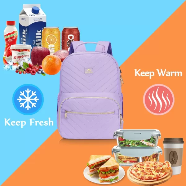 MATEIN Lunch Backpack for Women, 15.6inch Laptop Work Backpack with Insulated Cooler Compartment, Water Resistant Teacher Nurse Backpack with USB Port for College Picnic Camping Beaches, Women Gifts