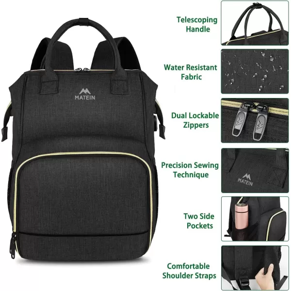 MATEIN Travel Backpack for Men, 17 Inch Laptop Backpack with USB Charging Port for Women, Insulated Lunch Backpack Cooler Lunch Box Leakproof Computer Fashion Backpack for College Nurse Teacher Picnic