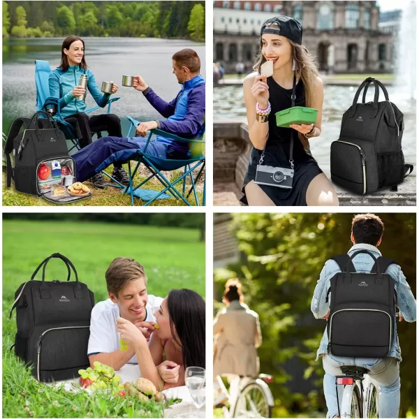MATEIN Travel Backpack for Men, 17 Inch Laptop Backpack with USB Charging Port for Women, Insulated Lunch Backpack Cooler Lunch Box Leakproof Computer Fashion Backpack for College Nurse Teacher Picnic