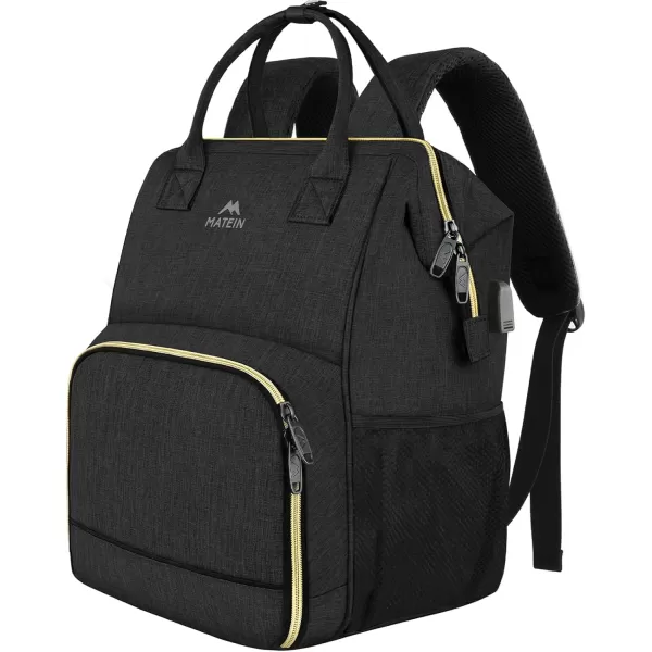 MATEIN Travel Backpack for Men, 17 Inch Laptop Backpack with USB Charging Port for Women, Insulated Lunch Backpack Cooler Lunch Box Leakproof Computer Fashion Backpack for College Nurse Teacher Picnic