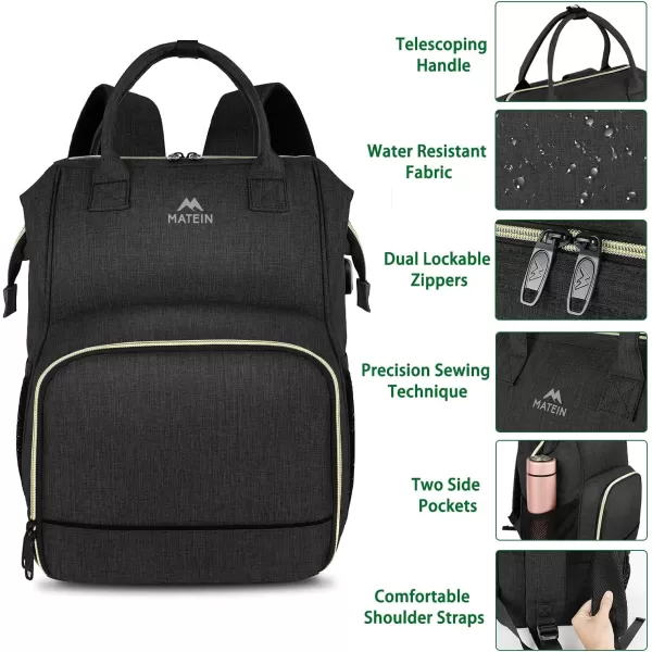MATEIN Travel Backpack for Men, 17 Inch Laptop Backpack with USB Charging Port for Women, Insulated Lunch Backpack Cooler Lunch Box Leakproof Computer Fashion Backpack for College Nurse Teacher Picnic