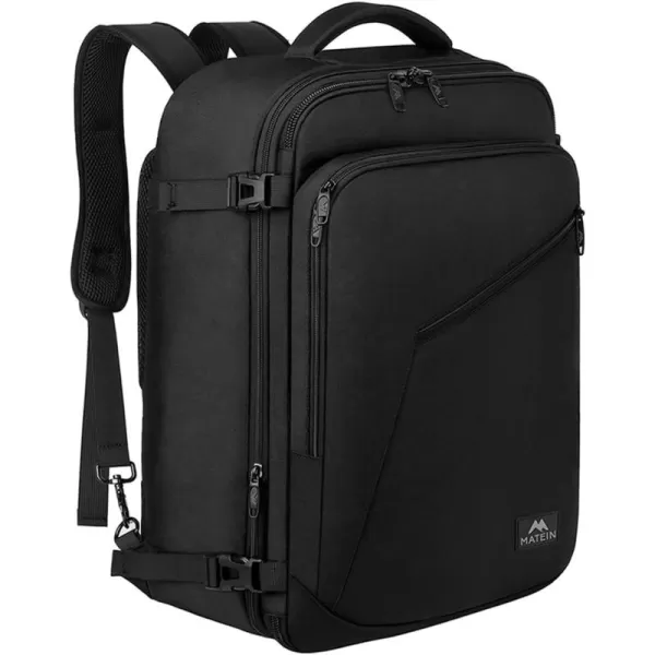 MATEIN Carry on Backpack, Extra Large Travel Backpack Expandable Airplane Approved Weekender Bag for Men and Women, Water Resistant Lightweight Daypack for Flight 40L, Black