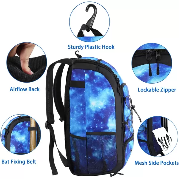 MATEIN Baseball Backpack, Softball Bat Bag with Shoes Compartment for Youth, Boys and Adult, Lightweight Baseball Bag with Fence Hook Hold TBall Bat, Batting Mitten, Helmet, Caps, Teeball Gear