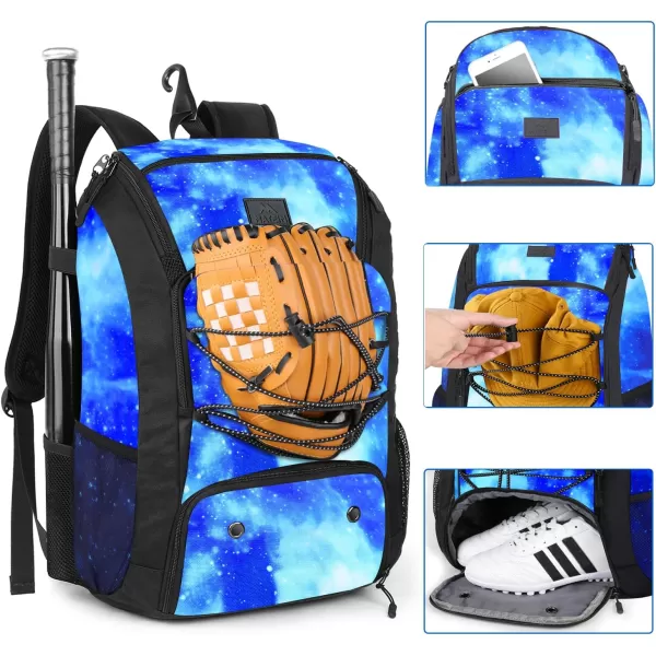 MATEIN Baseball Backpack, Softball Bat Bag with Shoes Compartment for Youth, Boys and Adult, Lightweight Baseball Bag with Fence Hook Hold TBall Bat, Batting Mitten, Helmet, Caps, Teeball Gear
