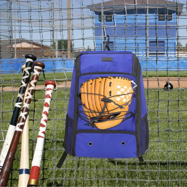 MATEIN Baseball Backpack, Softball Bat Bag with Shoes Compartment for Youth, Boys and Adult, Lightweight Baseball Bag with Fence Hook Hold TBall Bat, Batting Mitten, Helmet, Caps, Teeball Gear