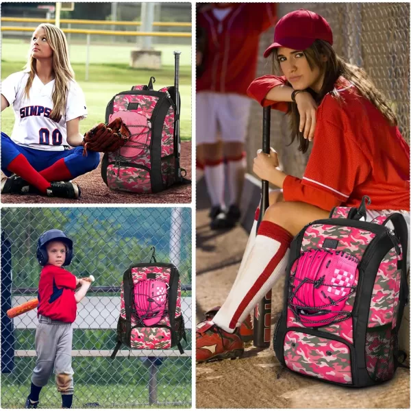 MATEIN Baseball Backpack, Softball Bat Bag with Shoes Compartment for Youth, Boys and Adult, Lightweight Baseball Bag with Fence Hook Hold TBall Bat, Batting Mitten, Helmet, Caps, Teeball Gear
