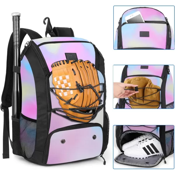 MATEIN Baseball Backpack, Softball Bat Bag with Shoes Compartment for Youth, Boys and Adult, Lightweight Baseball Bag with Fence Hook Hold TBall Bat, Batting Mitten, Helmet, Caps, Teeball Gear