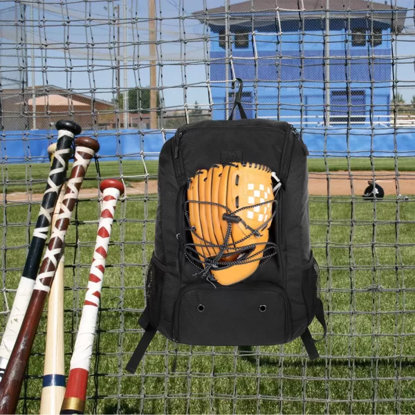MATEIN Baseball Backpack, Softball Bat Bag with Shoes Compartment for Youth, Boys and Adult, Lightweight Baseball Bag with Fence Hook Hold TBall Bat, Batting Mitten, Helmet, Caps, Teeball Gear