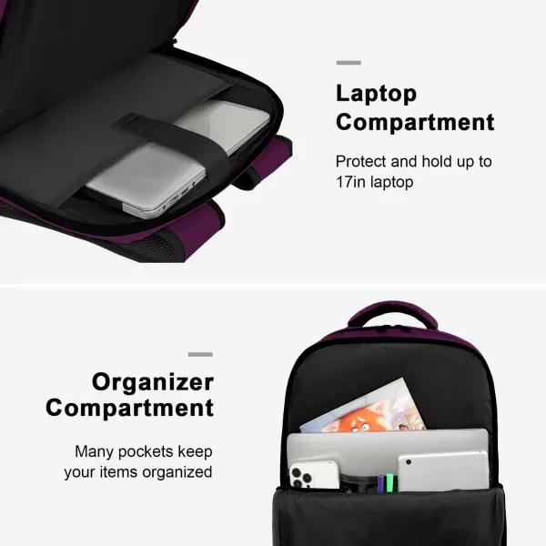 MATEIN Carry on Backpack, 40L Flight Approved Large Travel Laptop Backpack with USB Charge Port, 17 Inch Water Resistant Luggage Computer Daypack College Overnight Weekender Bag for Men &amp; Women, Black