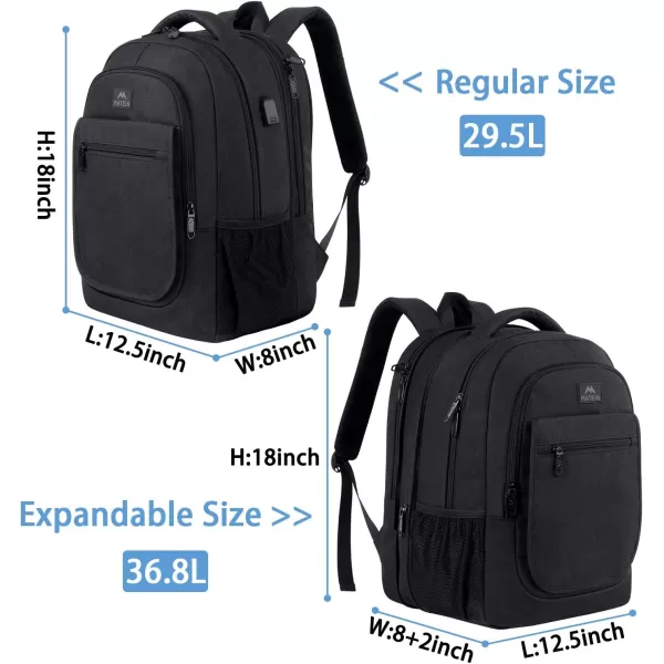 MATEIN College Large Travel Backpack, TSA Expandable Laptop Backpack with USB Charging Port, Anti Theft Computer Bag Fit 17.3 Inch Laptop Water Resistant College Backpack Gift for Men Women, Black