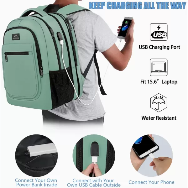 MATEIN College Large Travel Backpack, TSA Expandable Laptop Backpack with USB Charging Port, Anti Theft Computer Bag Fit 17.3 Inch Laptop Water Resistant College Backpack Gift for Men Women, Black