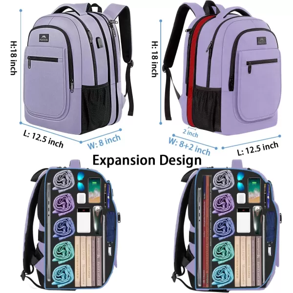 MATEIN College Large Travel Backpack, TSA Expandable Laptop Backpack with USB Charging Port, Anti Theft Computer Bag Fit 17.3 Inch Laptop Water Resistant College Backpack Gift for Men Women, Black