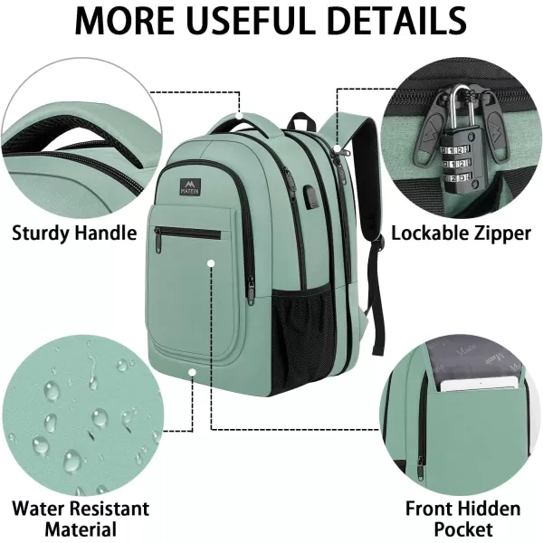 MATEIN College Large Travel Backpack, TSA Expandable Laptop Backpack with USB Charging Port, Anti Theft Computer Bag Fit 17.3 Inch Laptop Water Resistant College Backpack Gift for Men Women, Black