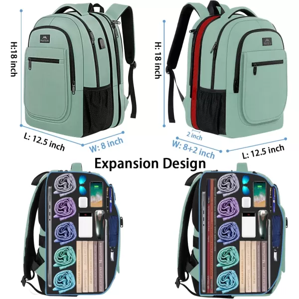 MATEIN College Large Travel Backpack, TSA Expandable Laptop Backpack with USB Charging Port, Anti Theft Computer Bag Fit 17.3 Inch Laptop Water Resistant College Backpack Gift for Men Women, Black