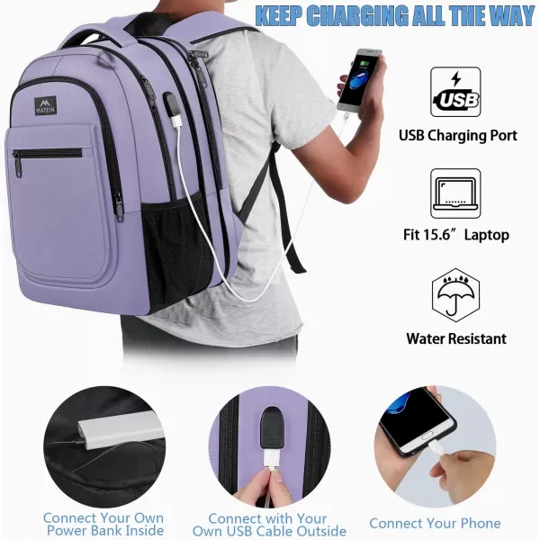 MATEIN College Large Travel Backpack, TSA Expandable Laptop Backpack with USB Charging Port, Anti Theft Computer Bag Fit 17.3 Inch Laptop Water Resistant College Backpack Gift for Men Women, Black